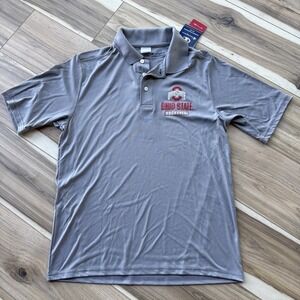 Champion Ohio State University Buckeyes Gray Polo Shirt Size S‎